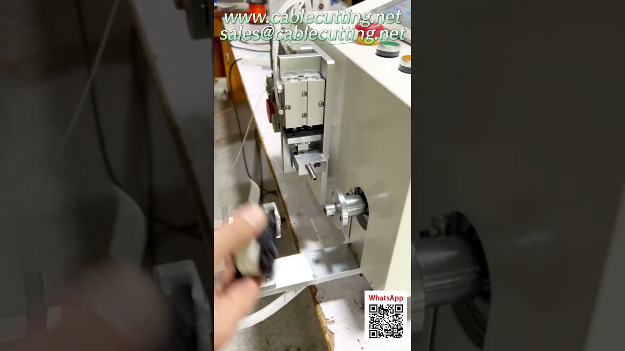 เครื่องพันสายไฟอัตโนมัติแบบวัดความยาว พร้อมพันม้วนและติดเทป