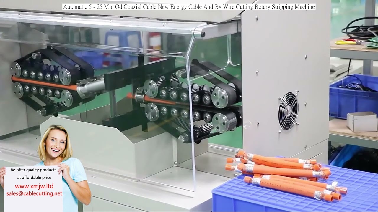 5-25 Mm diameter Coaxial Cable and Bv Wire Cutting Rotary Stripping Machine