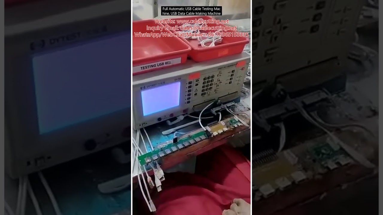 เครื่องทดสอบและผลิตสาย USB อัตโนมัติเต็มรูปแบบ ประสิทธิภาพสูง สำหรับสายข้อมูลและสายเคเบิล